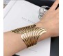 Adjustable Open Cuff Gold Fancy Bracelet Angel Wing Party Style Punk Wear for Girls and Women