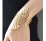 Adjustable Open Cuff Gold Fancy Bracelet Angel Wing Party Style Punk Wear for Girls and Women