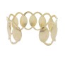 Adjustable Pair of Open Cuff Gold Fancy Bracelet Oval Pattern Party Style Punk Wear for Girls and Women