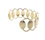 Adjustable Pair of Open Cuff Gold Fancy Bracelet Oval Pattern Party Style Punk Wear for Girls and Women