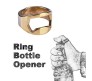 Stainless Steel Bottle Opener Ring Gold Size 20