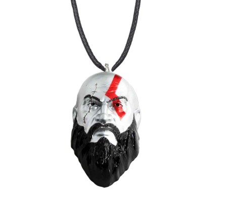 God of War Face Gamer Game Inspired Pendant Necklace Fashion Jewellery Accessory for Men and Women