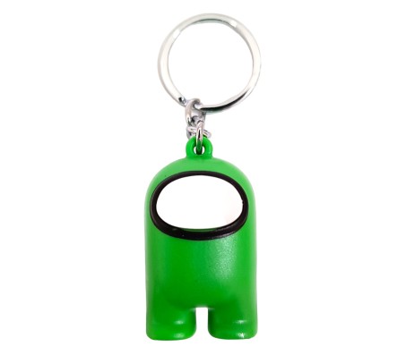 Among Us Action Figure Plastic Rubber Keychain Key Chain for Car Bikes Key Ring Green