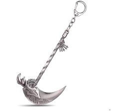  Anime Grim Reaper Scythe Metal Keychain Game World Of Warcraft Dragon Key Chain for Car Bike Men Women Key Ring