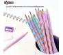 Pack of 24 Groove Pencils 2B Graphite Pencils Thick Strong Triangular Grip Pencils, Suitable for School, Kids Art Drawing Drafting Sketching Shading (20 Pencils, 2 Sharpenes, 2 Erasers)
