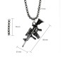 Mens Army Rifle Machine Gun Locket AL47 Military Silver Stainless Steel Pendant Long Thick Necklace Chain For Men And Women