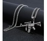Mens Army Rifle Machine Gun Locket AL47 Military Silver Stainless Steel Pendant Long Thick Necklace Chain For Men And Women