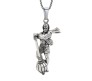 Lord Hanuman Ji With Gada Locket Pendant Silver Necklace Chain for Boys and Men