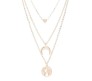 3 Layer Step Multi Layered Necklace Latest Western With Charms Heart Moon Crest World Map Chain in Gold Plated for Women