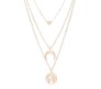 3 Layer Step Multi Layered Necklace Latest Western With Charms Heart Moon Crest World Map Chain in Gold Plated for Women