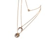 3 Layer Step Multi Layered Necklace Latest Western With Charms Heart Moon Crest World Map Chain in Gold Plated for Women