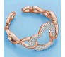 Heart Shape Infinity Love Ring Rhinestone Adjustable Rose Gold Rings Proposal Anniversary Gift for Women and Girls - Valentine Ring for Girl Friend