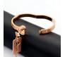 Stainless Steel Heart Lock Bracelet and Key Pendant Rose Gold Pendant Set for Couples Jewellery Set Valentine Gift For Couple