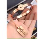 Stainless Steel Heart Lock Bracelet and Key Pendant Rose Gold Pendant Set for Couples Jewellery Set Valentine Gift For Couple