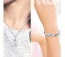 Stainless Steel Heart Lock Bracelet and Key Pendant Silver Pendant Set for Couples Jewellery Set Valentine Gift For Couple