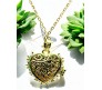 Heart Shape Photo Frame with Rhinestone Openable Memory Locket Gold Chain Necklace Valentine Anniversary Birthday Gift for Girls and Women