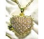 Heart Shape Photo Frame with Rhinestone Openable Memory Locket Gold Chain Necklace Valentine Anniversary Birthday Gift for Girls and Women