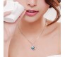 Heart Shape Pendant Love with Blue Crystals Silver Plated Necklace Jewellery for Girls and Women Heart Shape Pendant Love with Blue Crystals Silver Plated Necklace Jewellery for Girls and Women