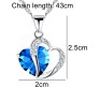 Heart Shape Pendant Love with Blue Crystals Silver Plated Necklace Jewellery for Girls and Women Heart Shape Pendant Love with Blue Crystals Silver Plated Necklace Jewellery for Girls and Women