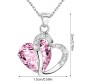 Heart Shape Pendant Love with Light Pink Crystals Silver Plated Necklace Jewellery for Girls and Women Heart Shape Pendant Love with Light Pink Crystals Silver Plated Necklace Jewellery for Girls and Women