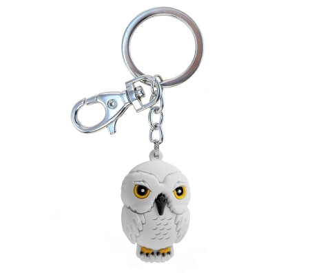 3D Owl Cute Hedwig Silicone Keychain Key Chain for Car Bikes Key Ring