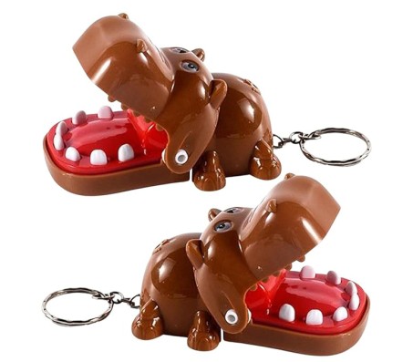 Hippo Teeth Toy Keychain For Kids Hippopotamus Biting Finger Game Dentist Biting Finger Games