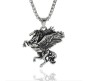 Silver Pegasus Goodluck Charm Galloping Shiny Horse Wings Flying Freedom Stainless Steel with Long 24inch Round Box Chain Necklace Accessories for Men & Women