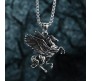 Silver Pegasus Goodluck Charm Galloping Shiny Horse Wings Flying Freedom Stainless Steel with Long 24inch Round Box Chain Necklace Accessories for Men & Women