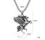 Silver Pegasus Goodluck Charm Galloping Shiny Horse Wings Flying Freedom Stainless Steel with Long 24inch Round Box Chain Necklace Accessories for Men & Women