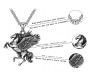 Silver Pegasus Goodluck Charm Galloping Shiny Horse Wings Flying Freedom Stainless Steel with Long 24inch Round Box Chain Necklace Accessories for Men & Women