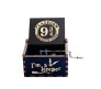 Wooden Harry Potter Platform Music Box Vintage Hand Crank Classical Musical Gifts for Birthday Gift for Men Boys Girls Women Blue