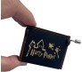 Wooden Harry Potter Platform Music Box Vintage Hand Crank Classical Musical Gifts for Birthday Gift for Men Boys Girls Women Blue