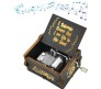 Wooden Harry Potter Music Box Vintage Hand Crank Classical Musical Gifts for Birthday Gift for Men Boys Girls Women Black