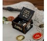 Wooden Harry Potter Music Box Vintage Hand Crank Classical Musical Gifts for Birthday Gift for Men Boys Girls Women Black