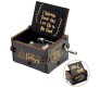 Wooden Harry Potter Music Box Vintage Hand Crank Classical Musical Gifts for Birthday Gift for Men Boys Girls Women Black