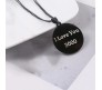 Superhero Iron Man Inspired I Love You 3000 Black Pendant Necklace Fashion Jewellery Accessory for Men and Women