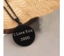 Superhero Iron Man Inspired I Love You 3000 Black Pendant Necklace Fashion Jewellery Accessory for Men and Women