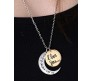 I Love You To The Moon And Back Half Moon and Gold Pendant Necklace Gift for Men and Women