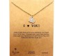 Card + I Love You Heart Symbol Pendant Necklace Proposal Anniversary Birthday Gift for Girls and Women