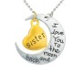 I Love You To The Moon And Back Sister Silver Gold Pendant Necklace Rasksha Bandha Bhai Dooj Gift for Men and Women