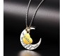 I Love You To The Moon And Back Sister Silver Gold Pendant Necklace Rasksha Bandha Bhai Dooj Gift for Men and Women