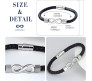 Black Leather Infinity Bracelet for Men Stainless Steel Magnetic Clasp Stylish Thread Braided Wristband Casual Wear Fashion Accessory Men's Traditional Jewellery S1
