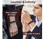 Love Knot Brown Leather Braided Bracelet 8 inch Infinity Forever Linked with Stainless Steel Magnetic Buckle Gift Bracelets for Men & Boys