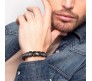 Love Knot Brown Leather Braided Bracelet 8 inch Infinity Forever Linked with Stainless Steel Magnetic Buckle Gift Bracelets for Men & Boys