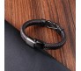 Love Knot Brown Leather Braided Bracelet 8 inch Infinity Forever Linked with Stainless Steel Magnetic Buckle Gift Bracelets for Men & Boys