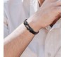 Love Knot Brown Leather Braided Bracelet 8 inch Infinity Forever Linked with Stainless Steel Magnetic Buckle Gift Bracelets for Men & Boys