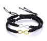 Couple Infinity Bracelet for Couple with Gold Silver Charm Love Black Thread Bracelet Adjustable for Men and Women