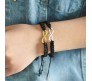 Couple Infinity Bracelet for Couple with Gold Silver Charm Love Black Thread Bracelet Adjustable for Men and Women