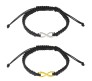 Couple Infinity Bracelet for Couple with Gold Silver Charm Love Black Thread Bracelet Adjustable for Men and Women