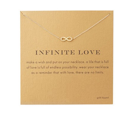 Card + Love Infinity Symbol Pendant Necklace Proposal Anniversary Birthday Gift for Girls and Women